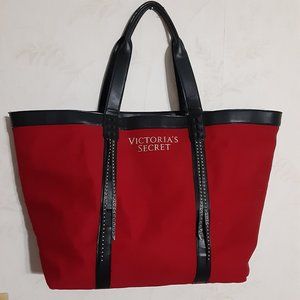 VICTORIA'S SECRET 2017 Limited Edition Red Studded Fringe Tote Bag 11123127